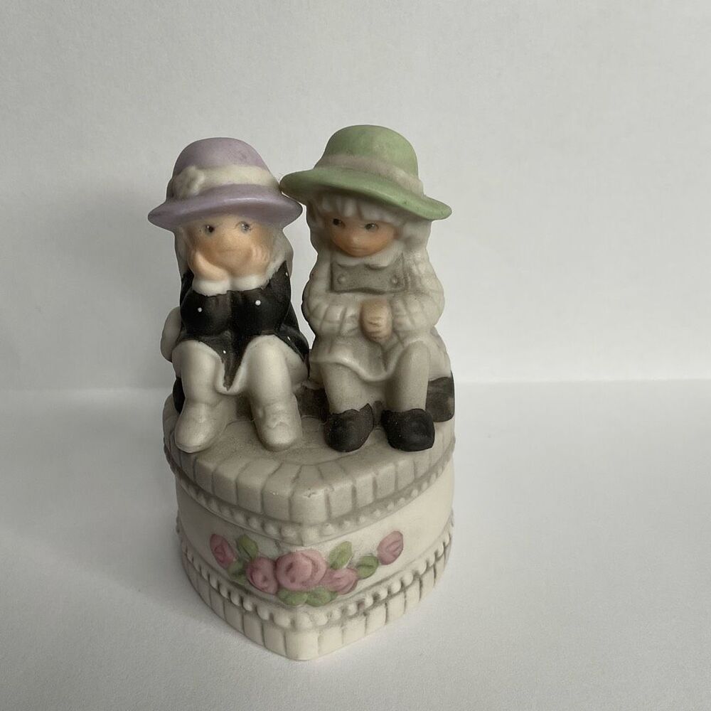 Vintage 1998 Enesco "We're‎ Two of a Kind" Figurine Trinket Box#472484 Miniature